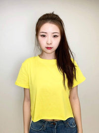 Thumbnail for Ledger Crop Tee Illuminating Yellow, Short Tee by ReFine | LIT Boutique