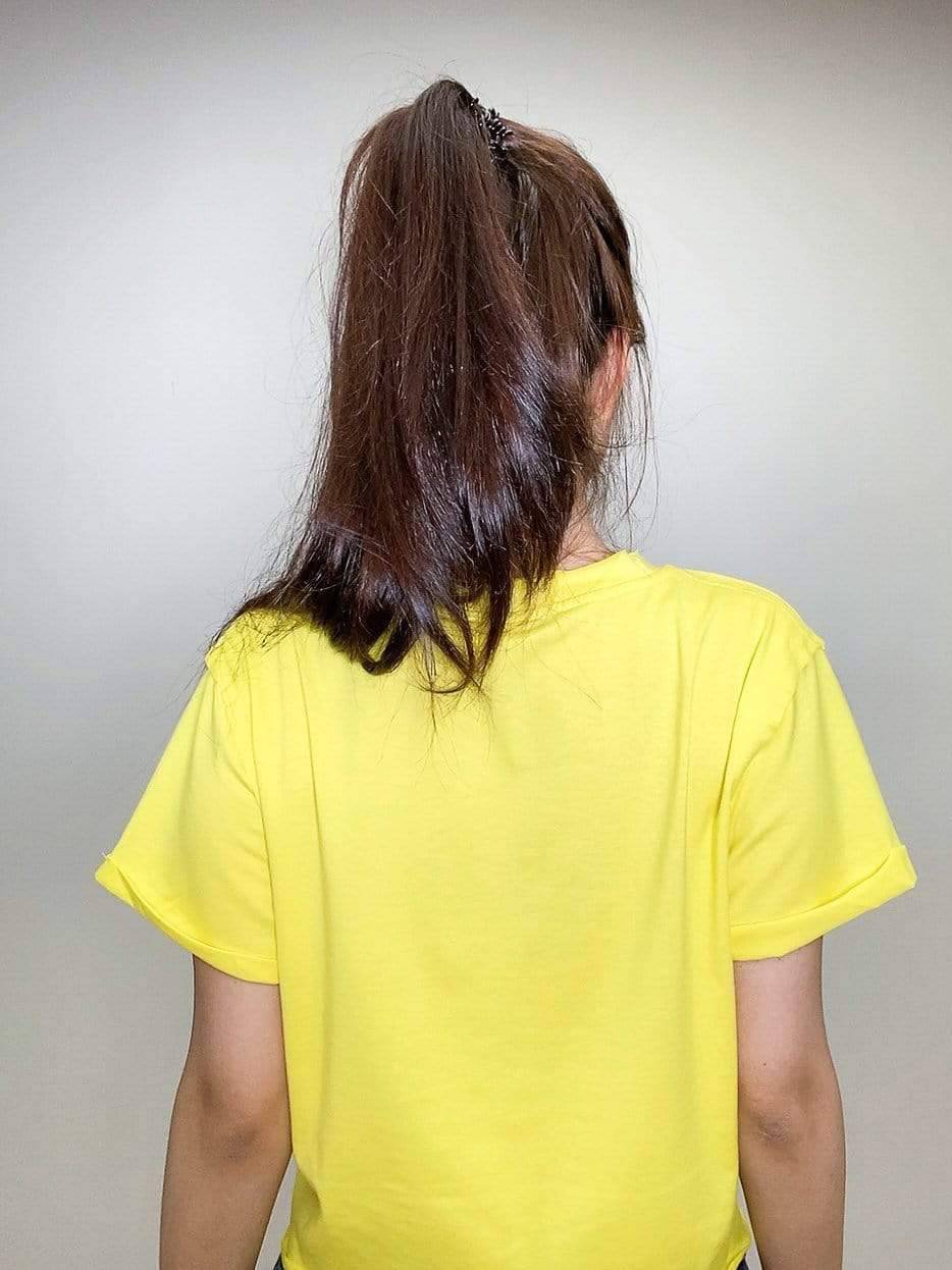 Ledger Crop Tee Illuminating Yellow, Short Tee by ReFine | LIT Boutique
