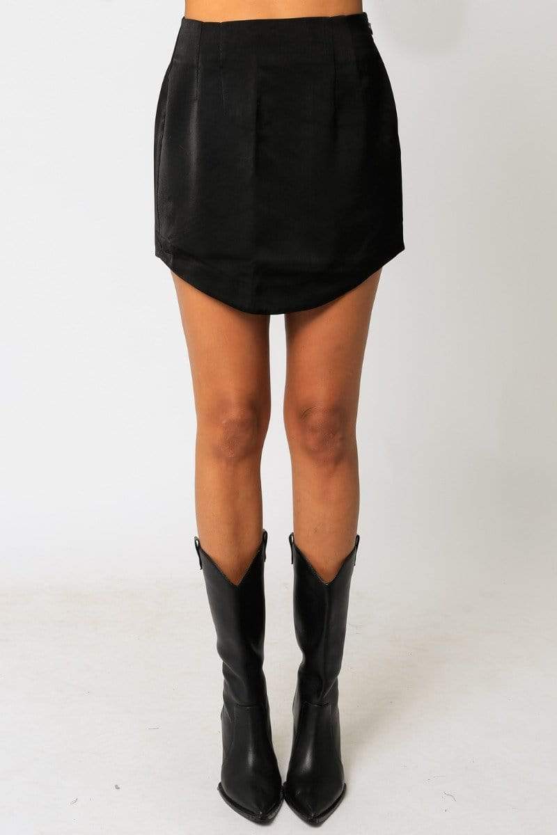 Zion Scoop Mini Skirt Black, Skirt by ReFine | LIT Boutique