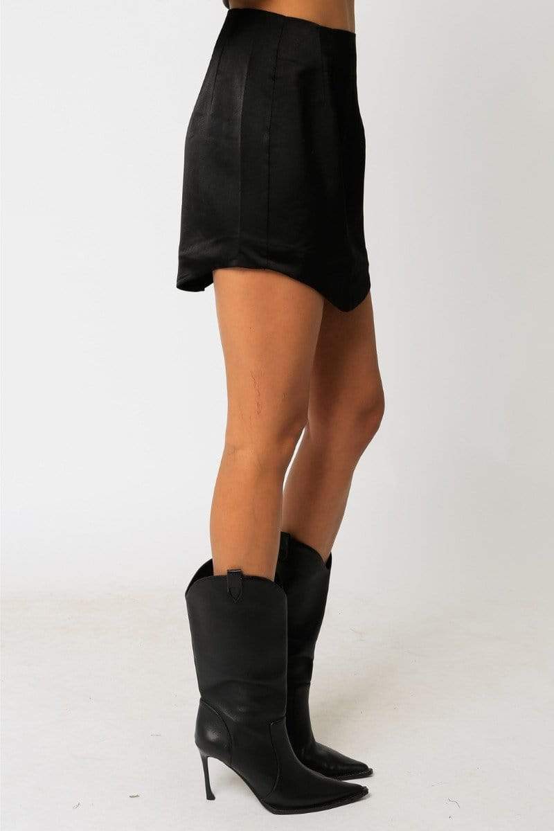 Zion Scoop Mini Skirt Black, Skirt by ReFine | LIT Boutique