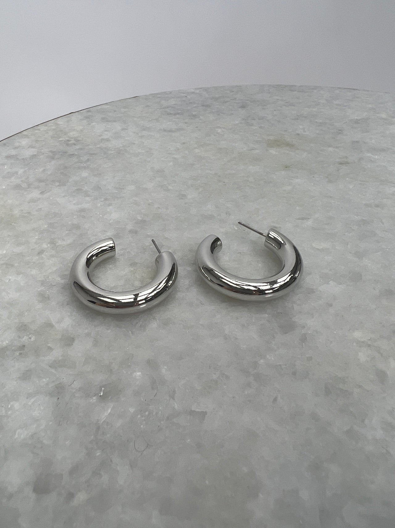 24kt White Gold 30MM Hoop Earring, Earring Jewelry by Secret Box | LIT Boutique