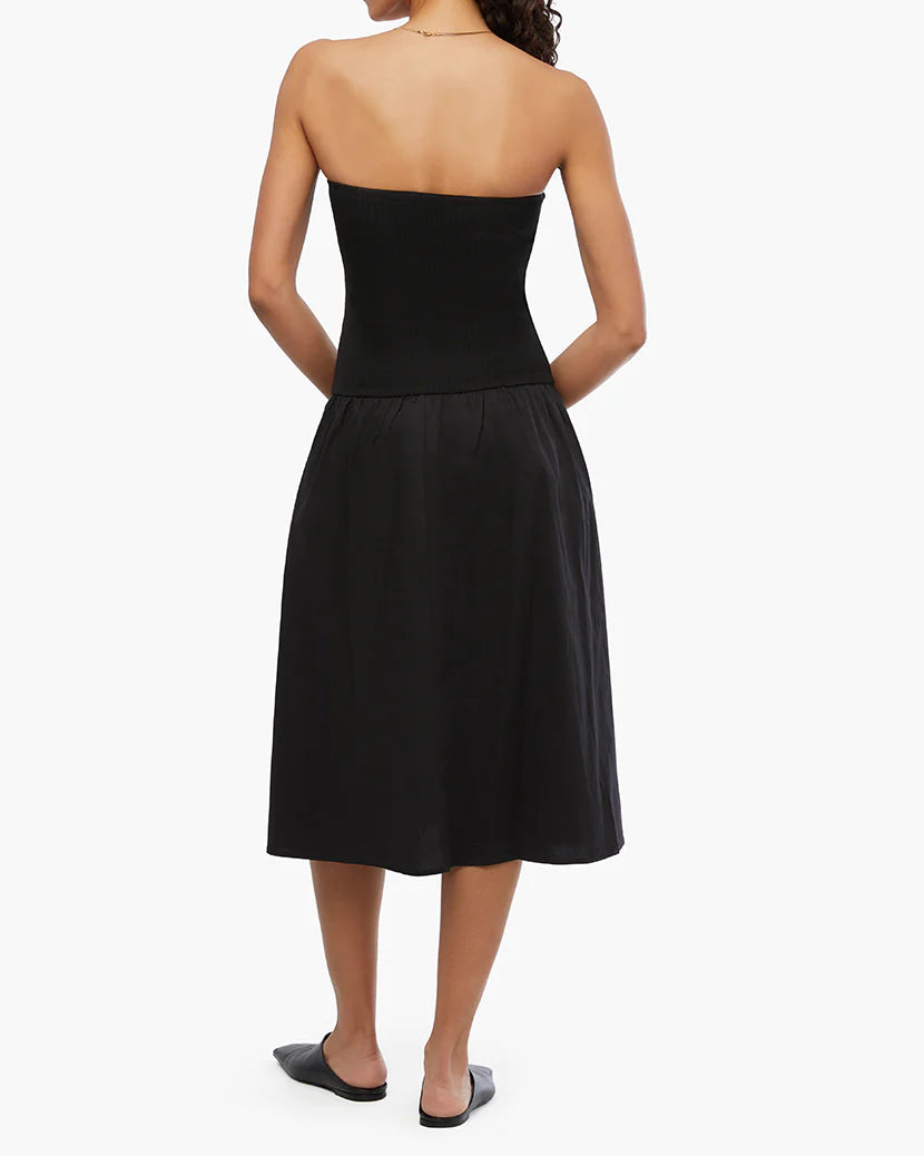 Ribbed Cotton Midi Dress Black, Midi Dress by We Wore What | LIT Boutique