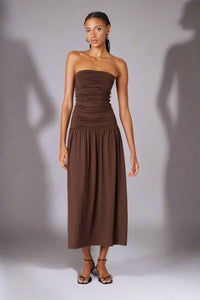 Thumbnail for Santal Dress Brown, Maxi Dress by NIA | LIT Boutique