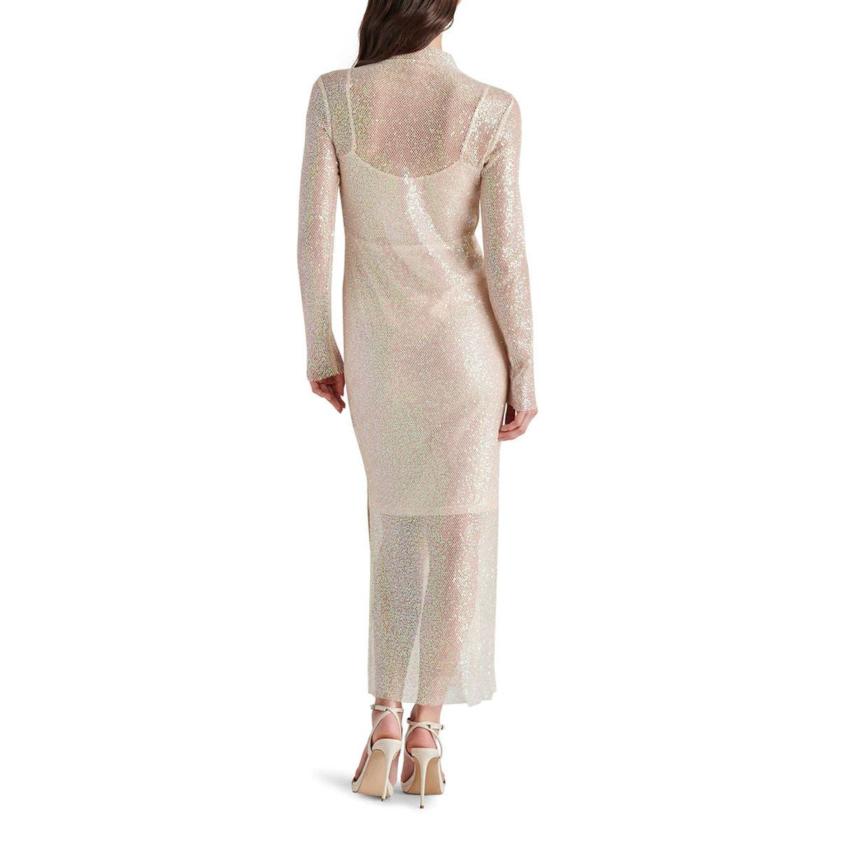Blakely Dress Natural Shimmer, Midi Dress by Steve Madden | LIT Boutique