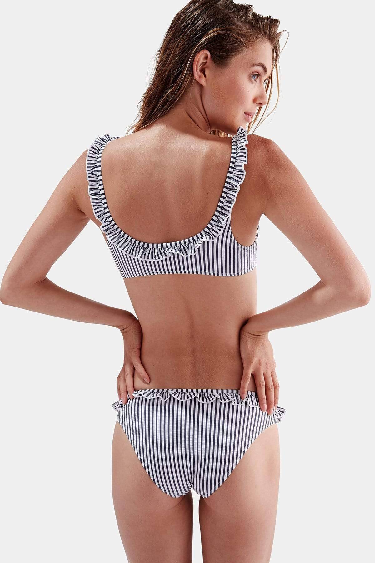 The Milly Bikini Bottom Navy Seersucker, Swim by Solid & Striped | LIT Boutique