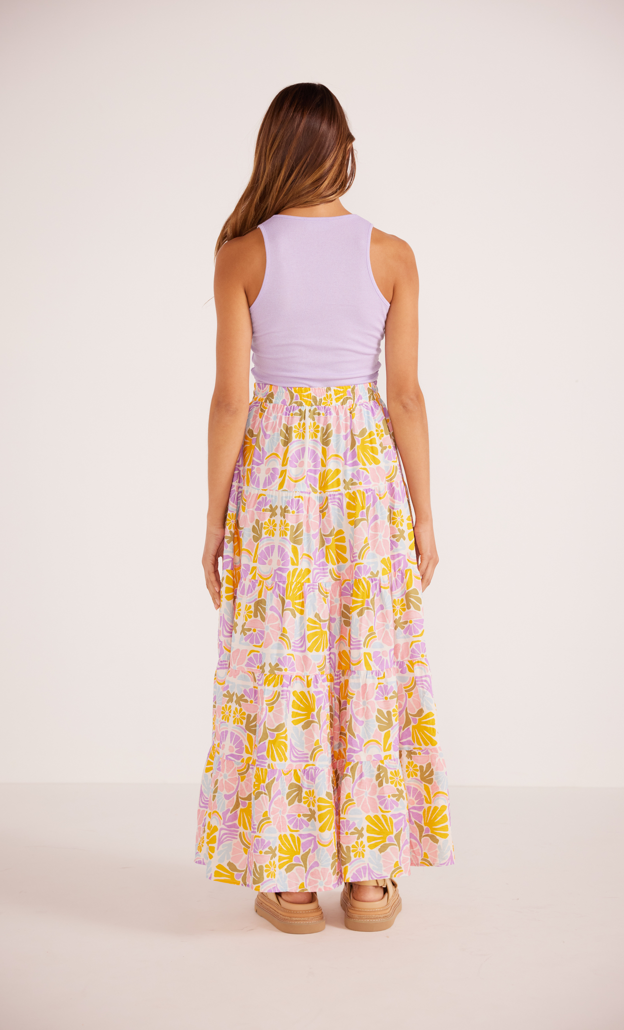 Soleil Tiered Flowy Midi Skirt, Midi Skirt by MinkPink | LIT Boutique