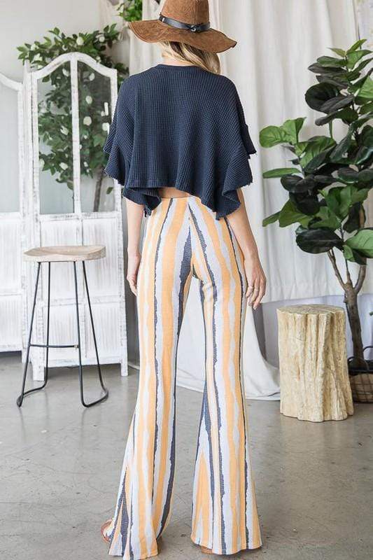 Aeryn High Rise Striped Flares Yellow Multi, Pant Bottom by Stone & Salt | LIT Boutique