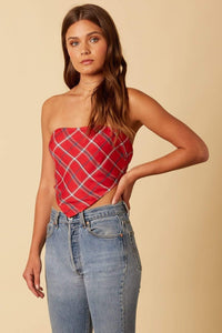 Thumbnail for Grieer Bandana Crop Top Red/Blue, Tank Tee by Stone & Salt | LIT Boutique