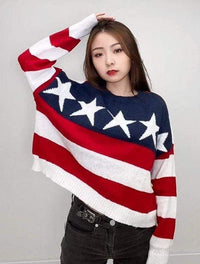Thumbnail for Stars & Stripes Sweater Red/White/Blue, Sweater by Stone & Salt | LIT Boutique
