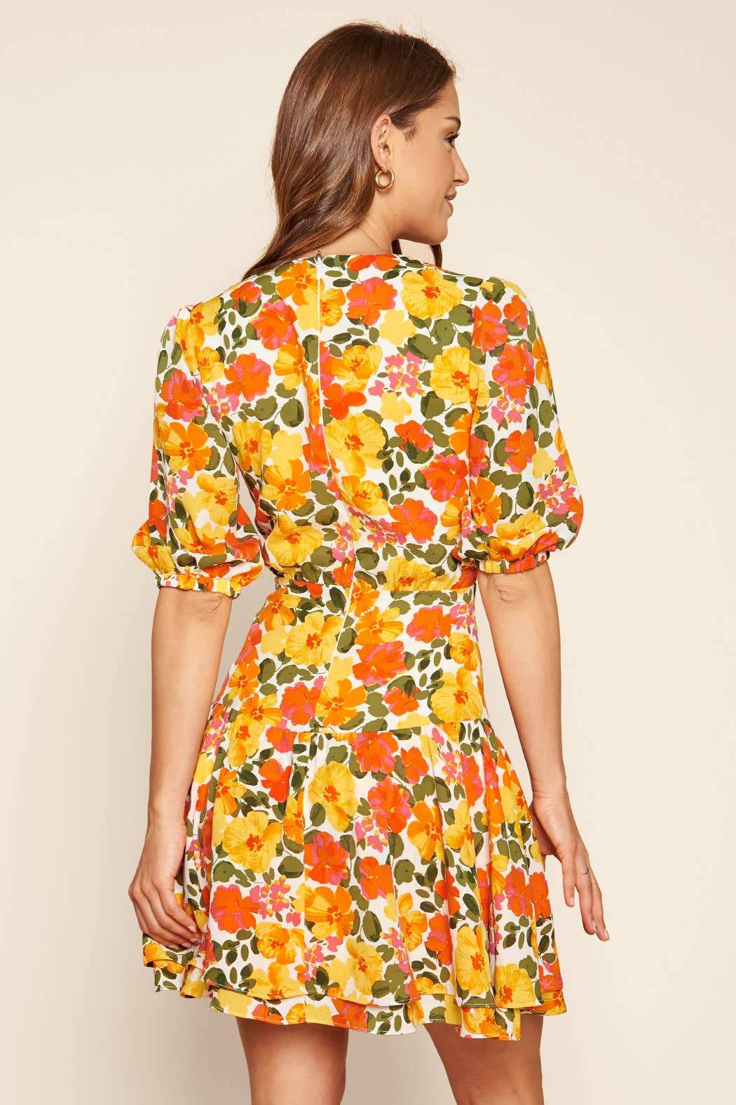 Tropicalia Dita Mini Wrap Dress Orange Multi, Mini Dress by Sugar Lips | LIT Boutique