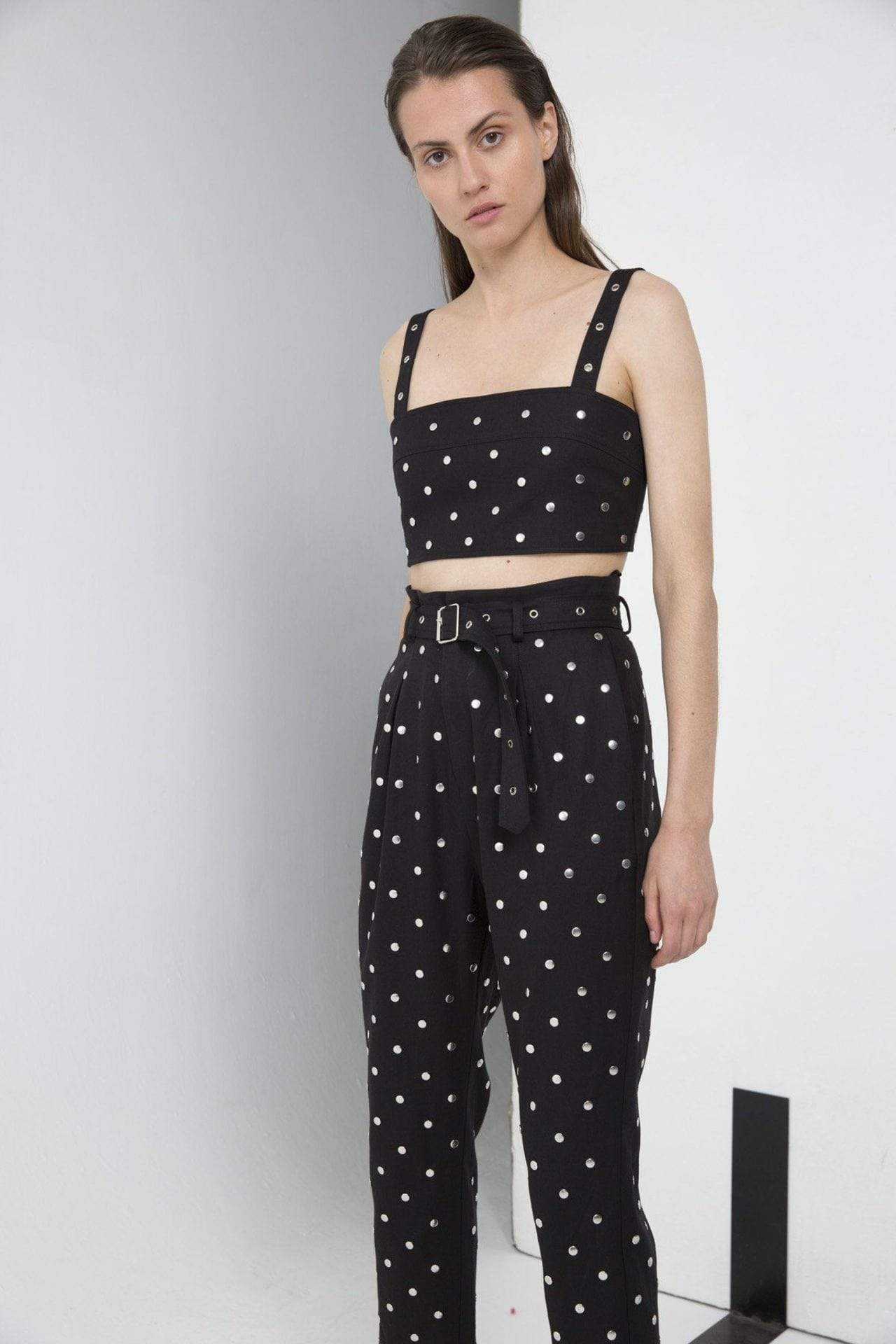 Studded Crop Top Black, Tank Blouse by Third Form | LIT Boutique