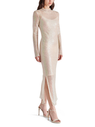 Thumbnail for Blakely Dress Natural Shimmer, Midi Dress by Steve Madden | LIT Boutique