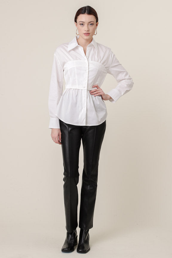 Rene Poplin Collared Top, Tops by Line and Dot | LIT Boutique