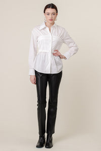 Thumbnail for Rene Poplin Collared Top, Tops by Line and Dot | LIT Boutique
