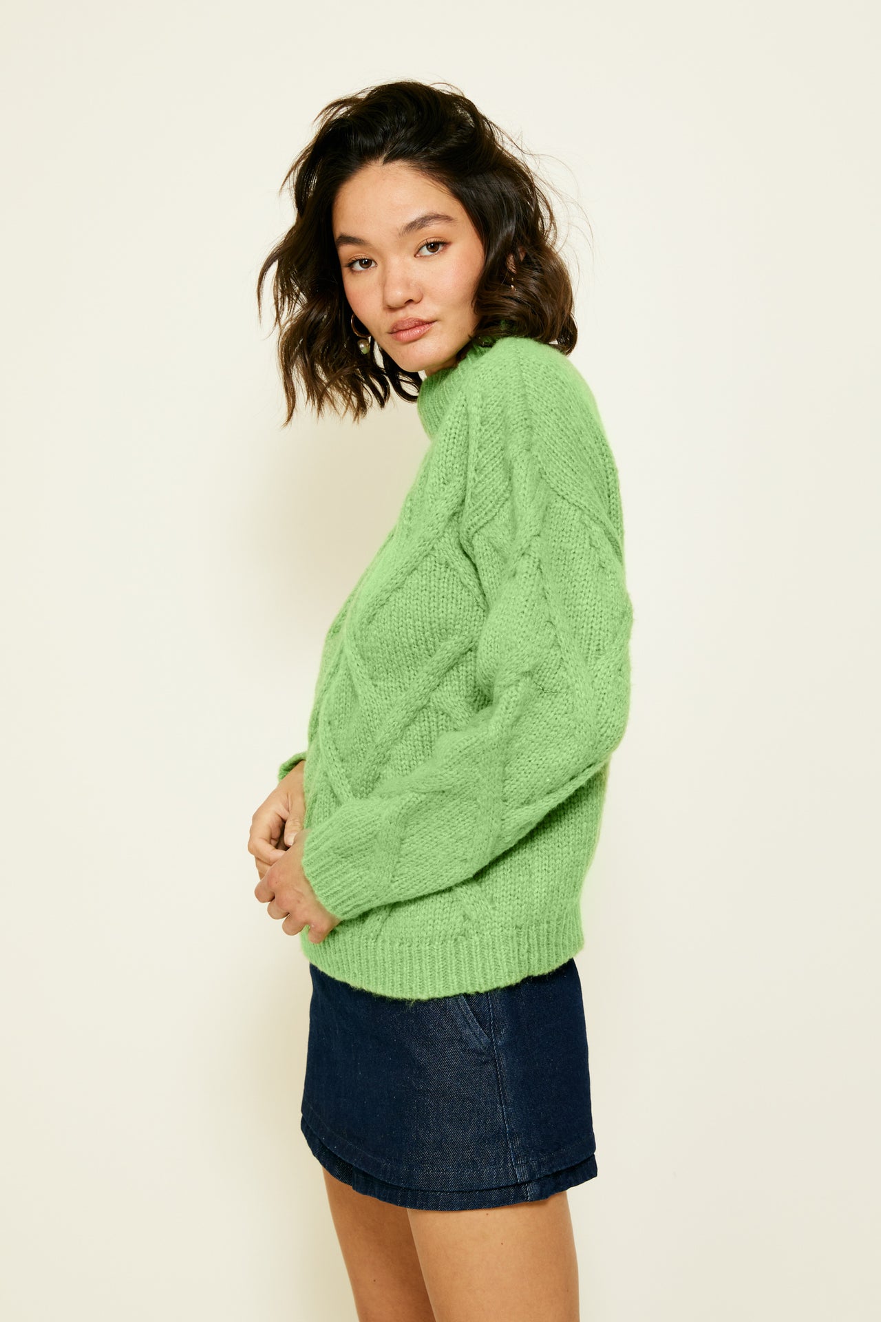 Canyon Sweater Electric Green, Sweater by Line and Dot | LIT Boutique