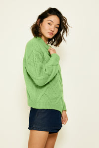 Thumbnail for Canyon Sweater Electric Green, Sweater by Line and Dot | LIT Boutique