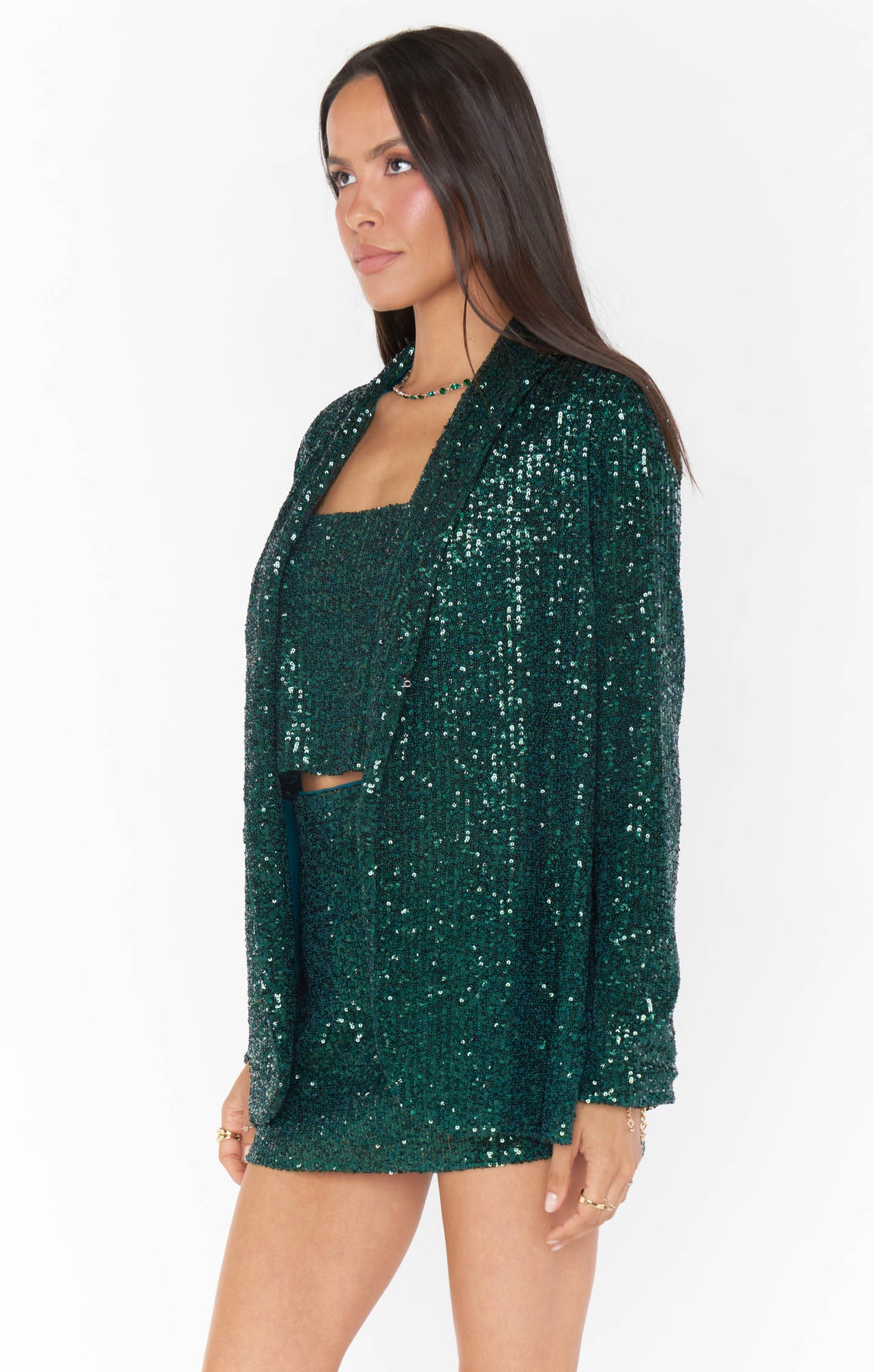 Dance Blazer Emerald Sequins, Blazer Jacket by Show Me Your MuMu | LIT Boutique