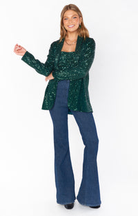 Thumbnail for Dance Blazer Emerald Sequins, Blazer Jacket by Show Me Your MuMu | LIT Boutique