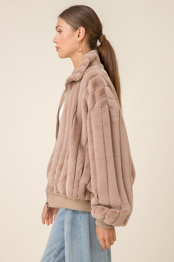 Lux Jacket Taupe, Coat Jacket by Line and Dot | LIT Boutique