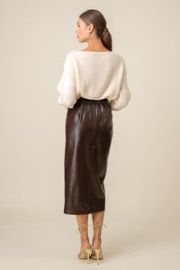 Thumbnail for Safia Midi Skirt Chocolate, Midi Skirt by Line and Dot | LIT Boutique