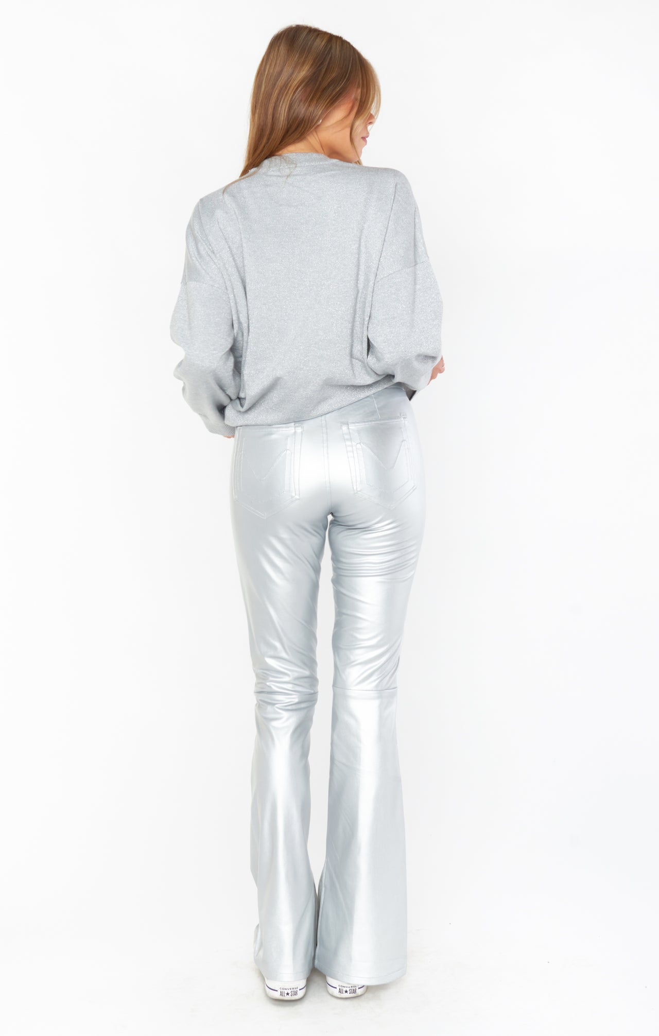 Nashville Flares Silver Leather, Pant Bottom by Show Me Your Mumu | LIT Boutique