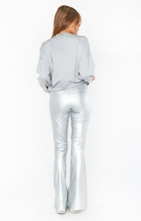 Thumbnail for Nashville Flares Silver Leather, Pant Bottom by Show Me Your Mumu | LIT Boutique