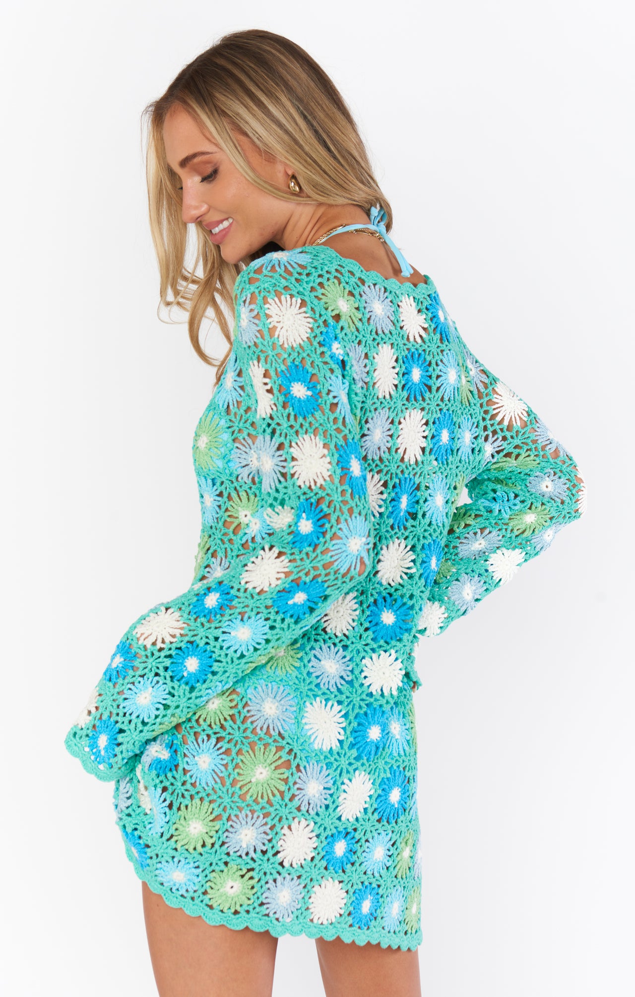 Vacay Mini Coverup Blue Crochet, Swim by Show Me Your Mumu | LIT Boutique