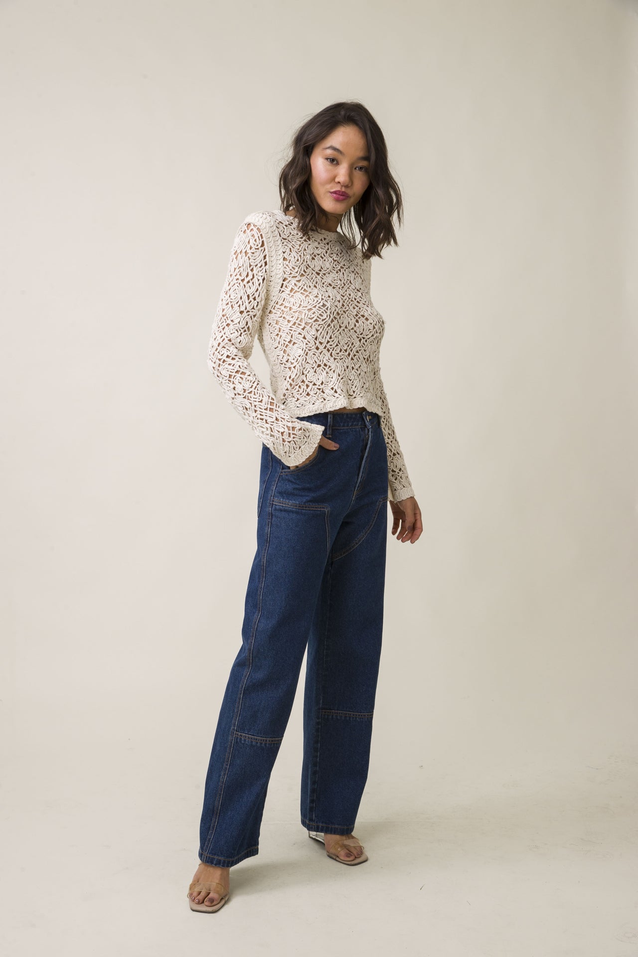 Klara Net Crew, Sweater by Line and Dot | LIT Boutique