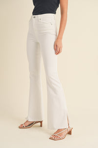 Thumbnail for Nantucket White Flare Slit Denim, Flare Denim by Just Black | LIT Boutique