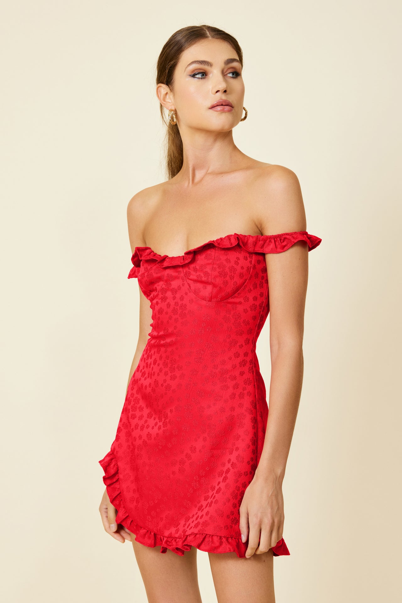 Penni Mini Dress Scarlet, Mini Dress by Line and Dot | LIT Boutique