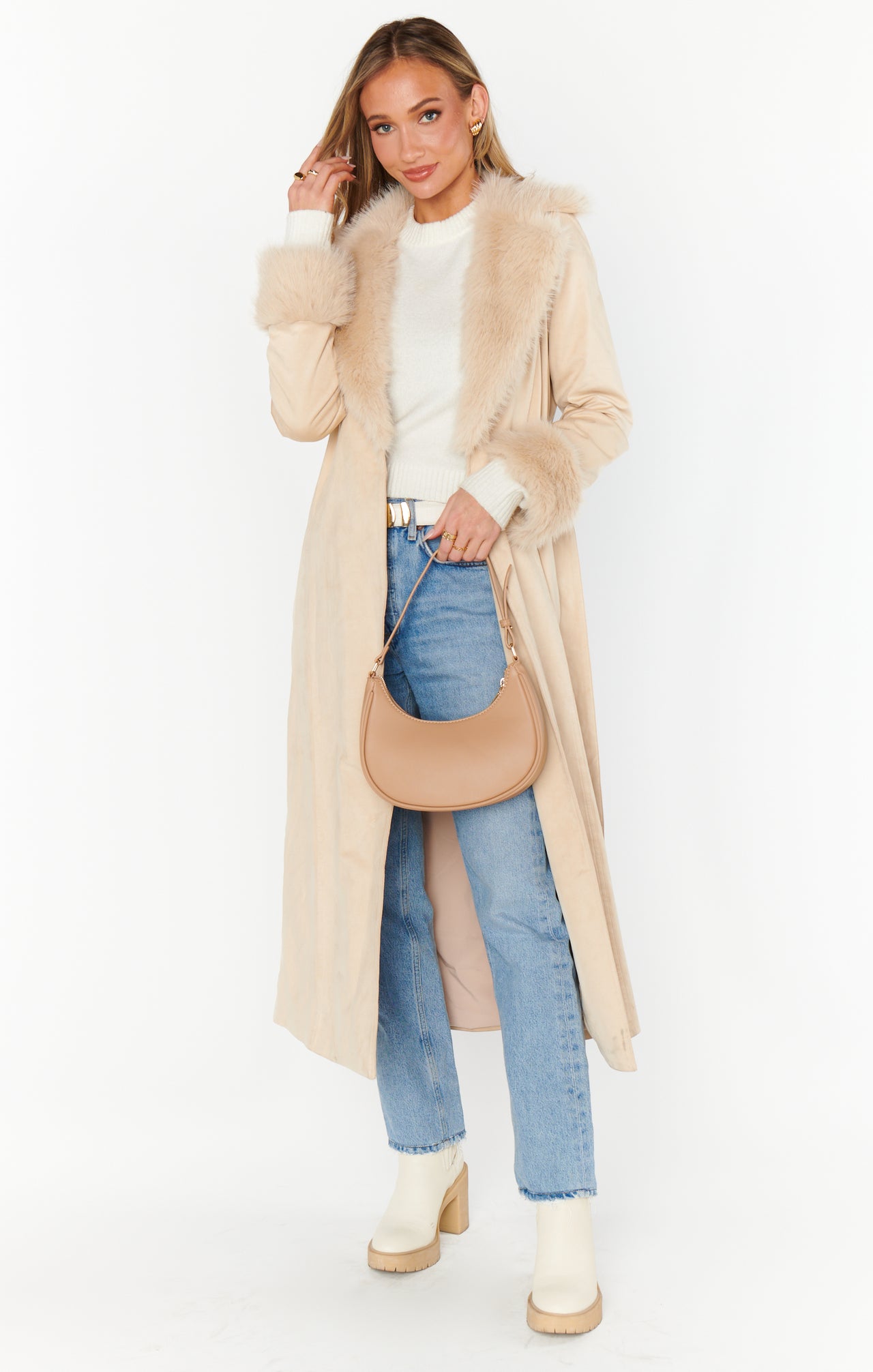 Penny Lane Long Coat Beige, Coat Jacket by Show Me Your Mumu | LIT Boutique