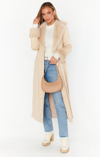 Thumbnail for Penny Lane Long Coat Beige, Coat Jacket by Show Me Your Mumu | LIT Boutique