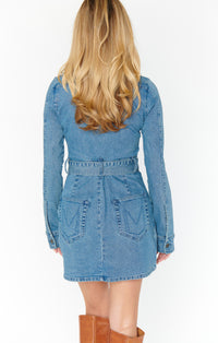 Thumbnail for Outlaw Long Sleeve Mini Dress Denim, Mini Dress by Show Me Your Mumu | LIT Boutique