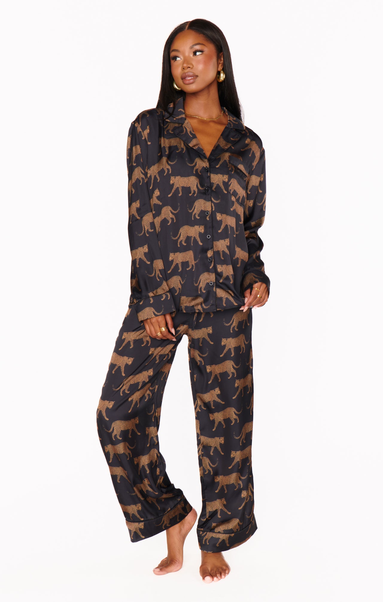 Classic PJ Set Black Catwalk Silky, PJ Lounge by Show Me Your Mumu | LIT Boutique