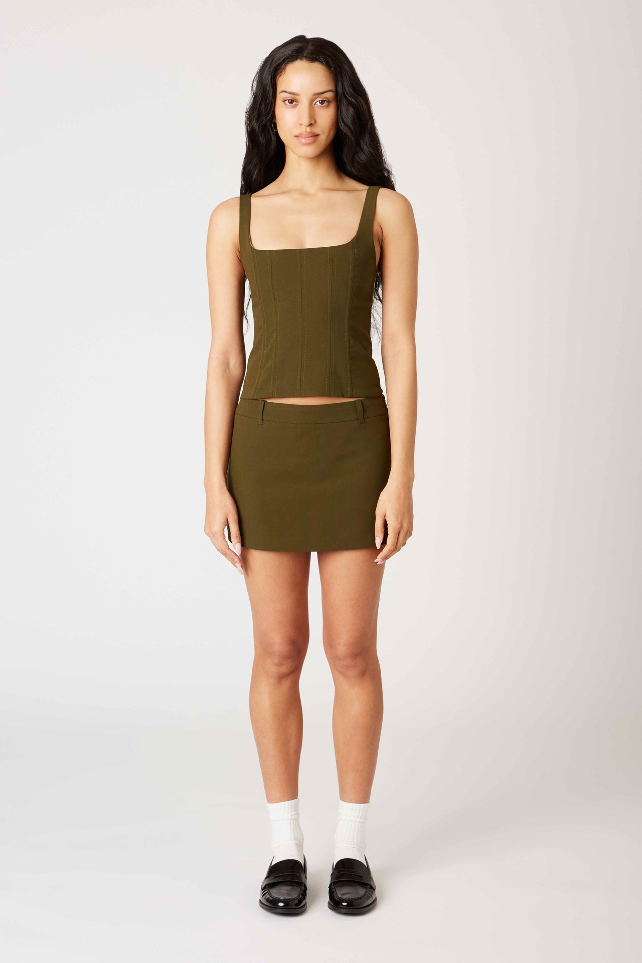 Ariel Skort Khaki, Mini Skirt by NIA | LIT Boutique