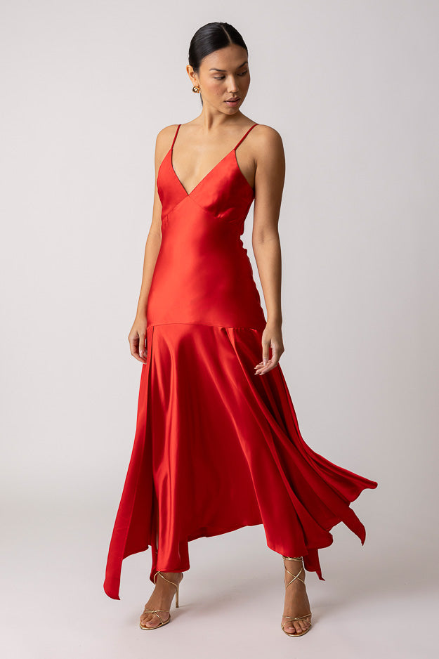 Reseda Dress Red, Maxi Dress by Line and Dot | LIT Boutique