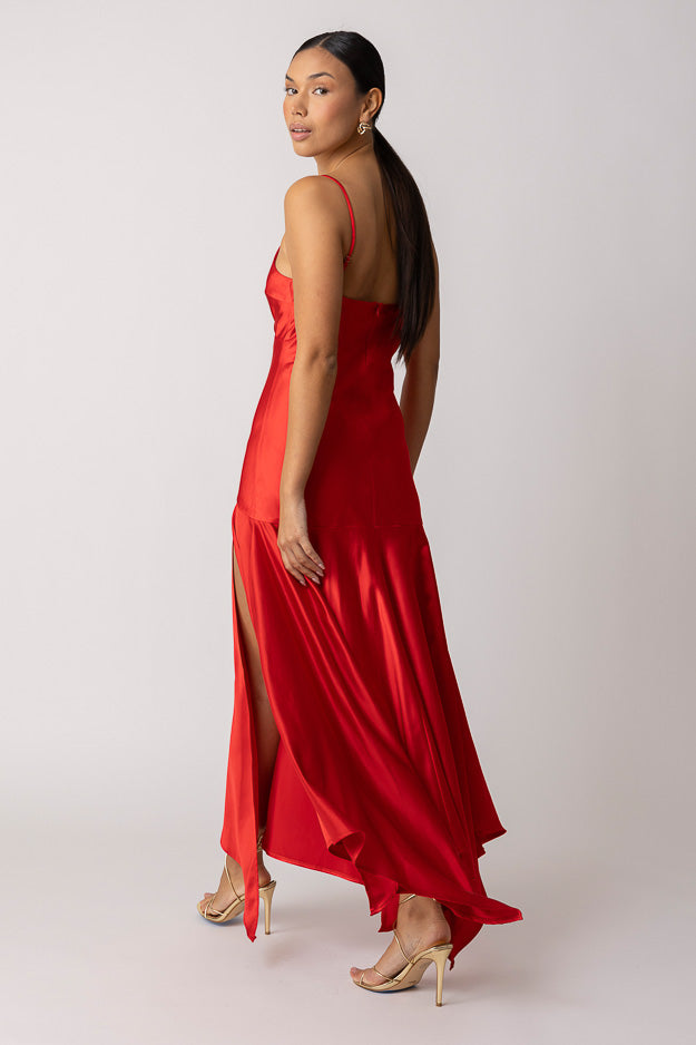 Reseda Dress Red, Maxi Dress by Line and Dot | LIT Boutique