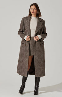 Thumbnail for Morana Coat Brown Herringbone, Coat Jacket by ASTR | LIT Boutique