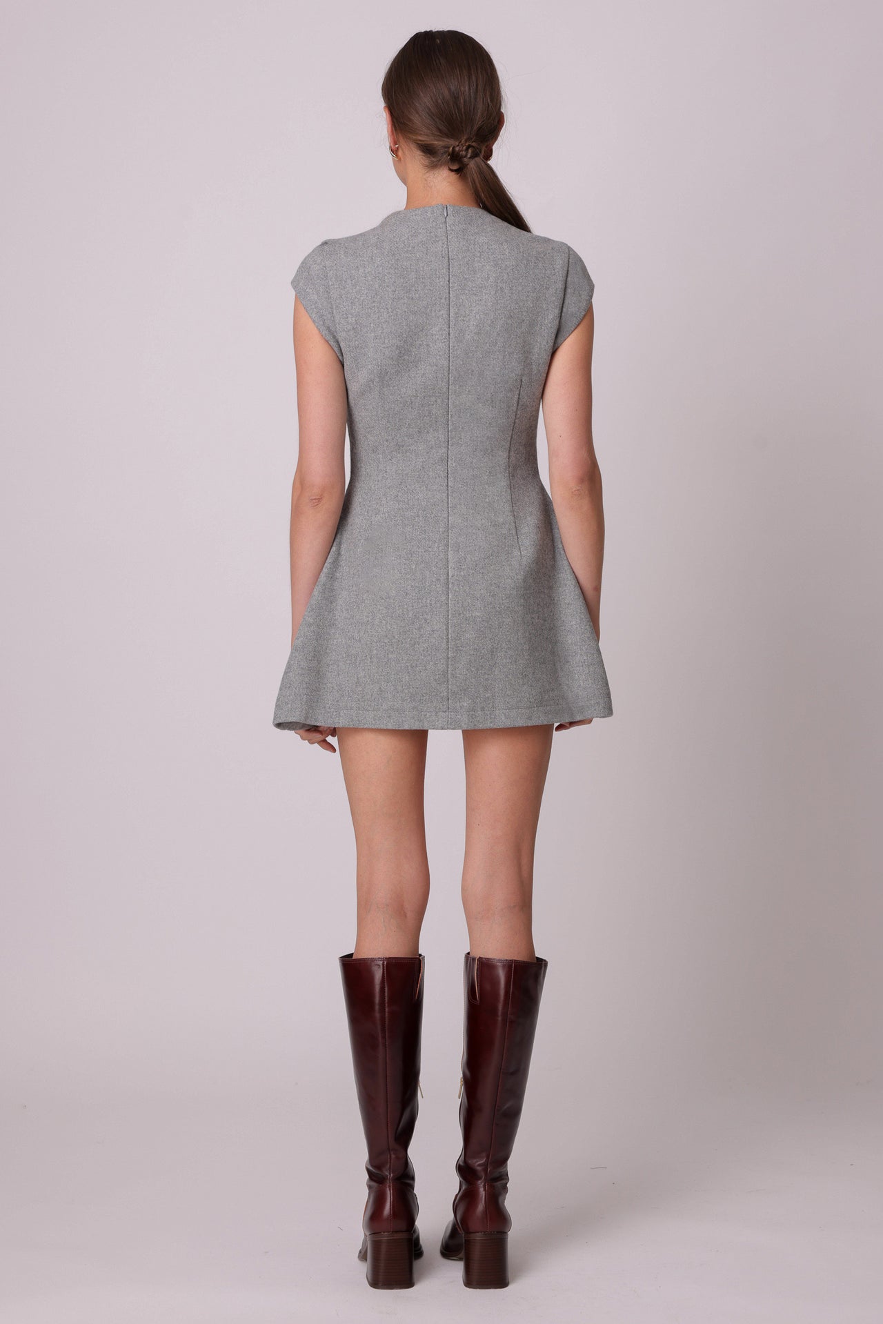 Damson Mini Dress Grey, Mini Dress by Line and Dot | LIT Boutique