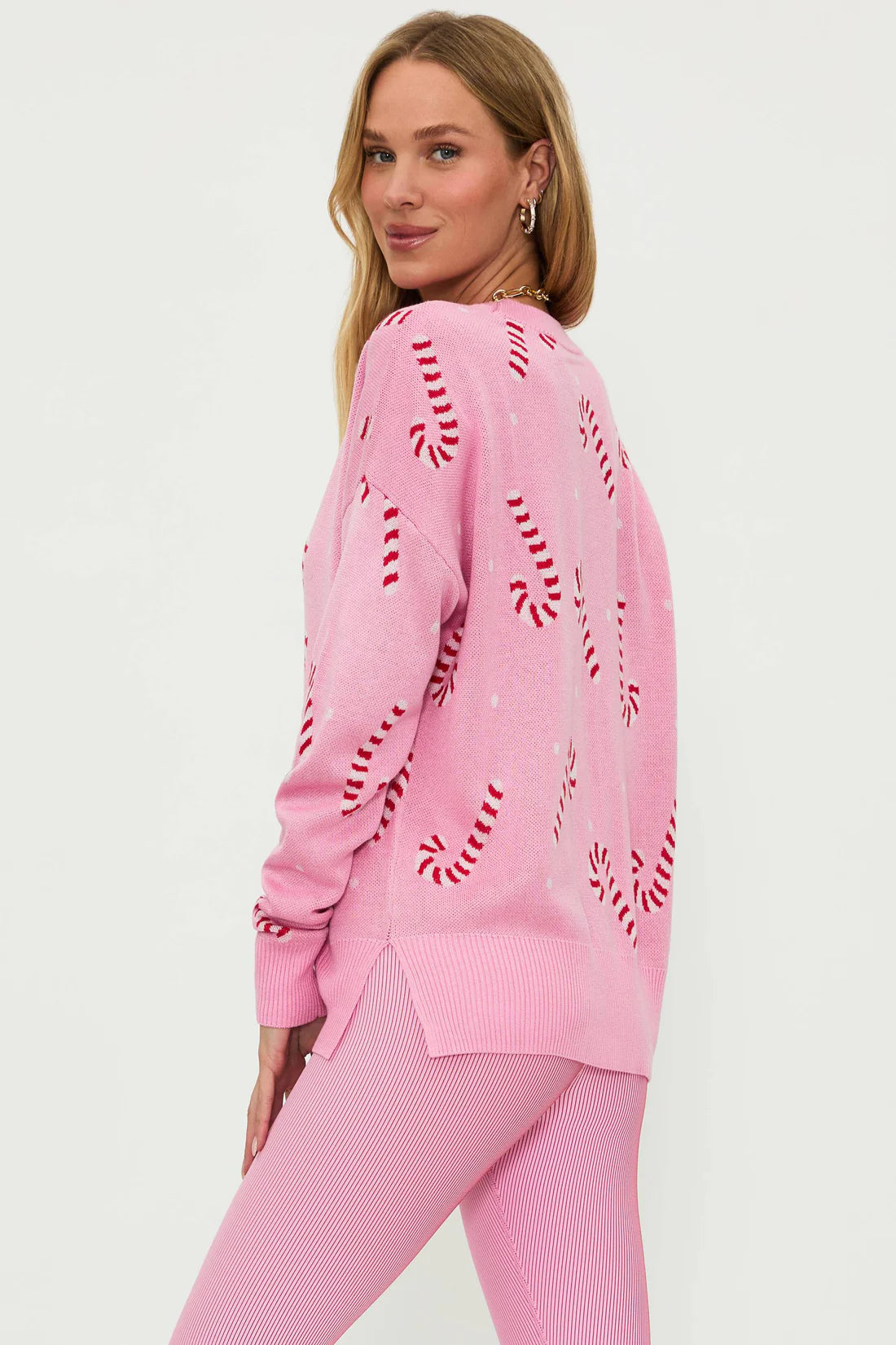 Callie Sweater Candy Cane Pink, Sweater by Beach Riot | LIT Boutique