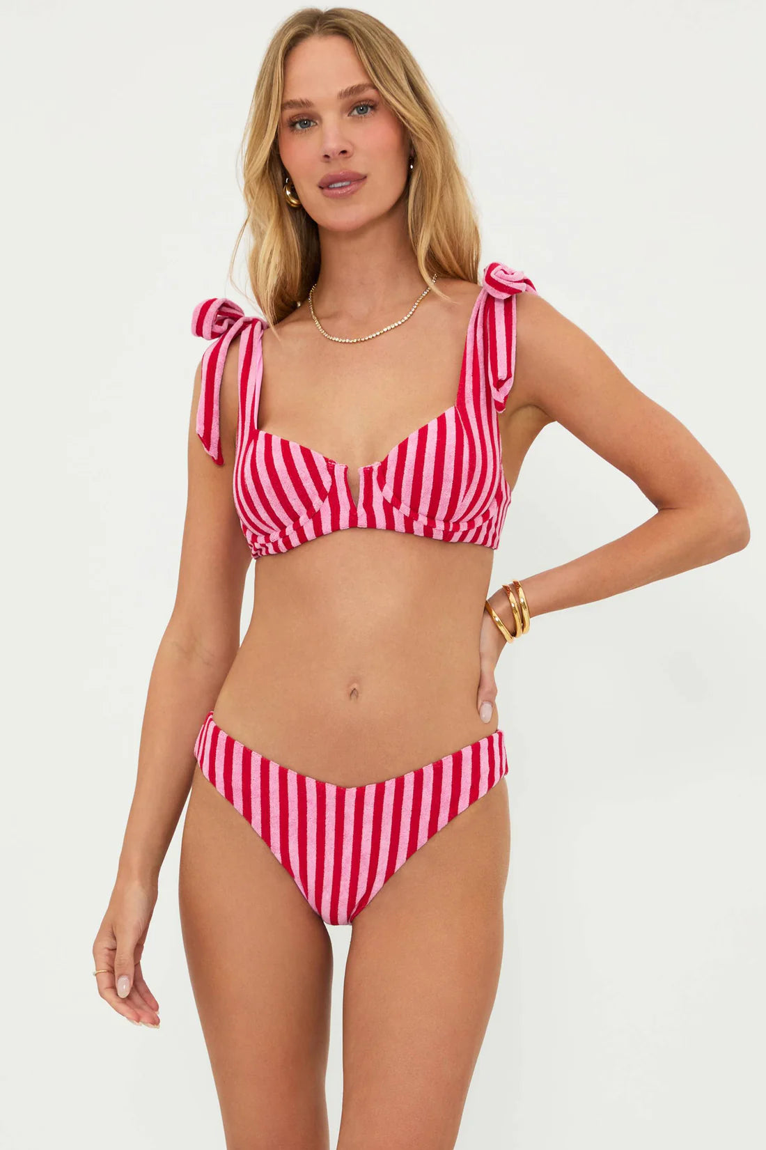 Vanessa Bikini Bottom Candy Cane Stripe, Swim by Beach Riot | LIT Boutique