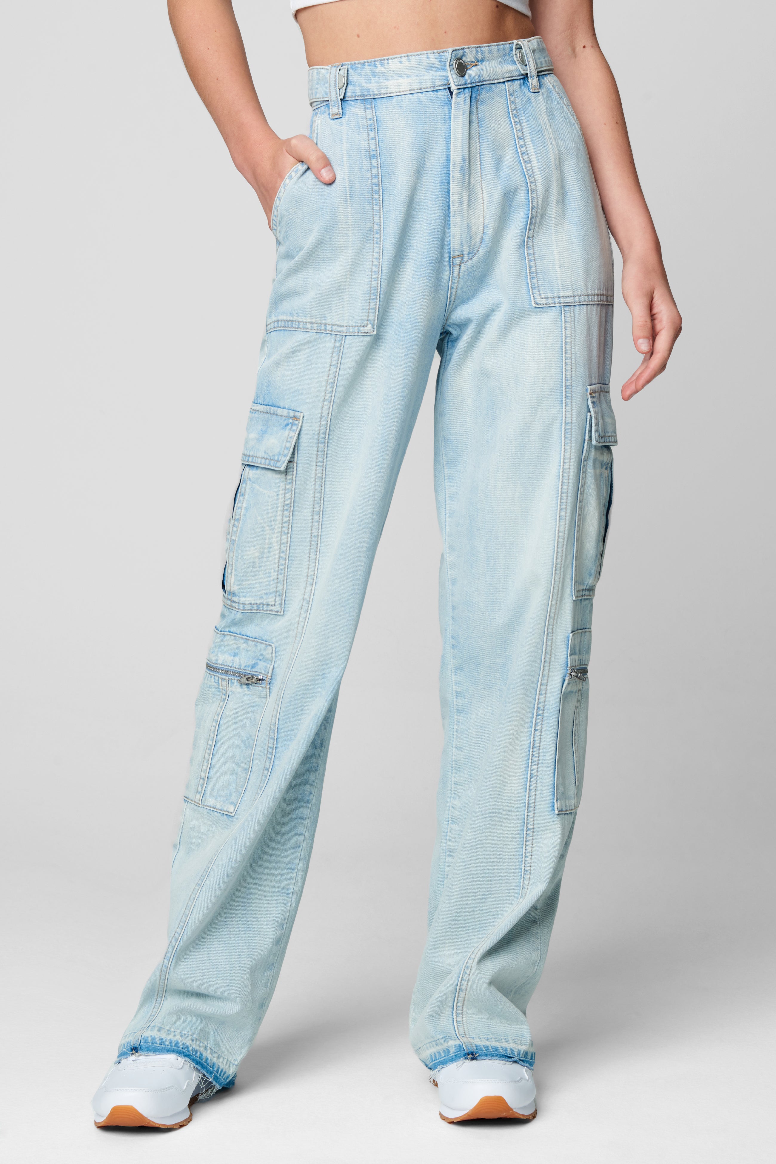 Call My Name Boutique | LIT Cargo Blue Pants