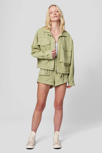 Thumbnail for Green Light Linen Utility Jacket, Jacket by Blank NYC | LIT Boutique
