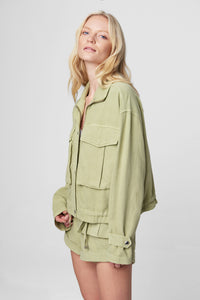 Thumbnail for Green Light Linen Utility Jacket, Jacket by Blank NYC | LIT Boutique