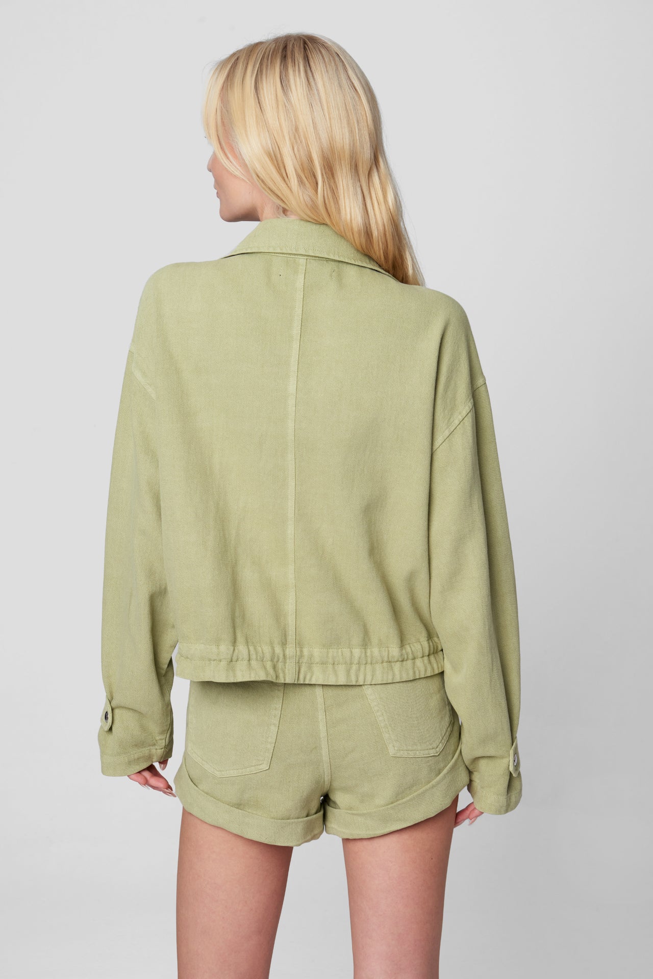Green Light Linen Utility Jacket, Jacket by Blank NYC | LIT Boutique