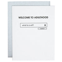 Thumbnail for Welcome To AdultHood Letterpress Card, Paper Gift by Chez Gagne | LIT Boutique