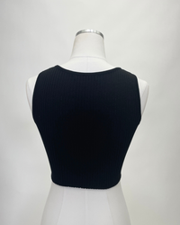 Thumbnail for Black Knit Top, Tank Tee by Olivaceous | LIT Boutique