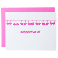 Thumbnail for Supportive AF Letterpress Card, Paper Gift by Chez Gagne | LIT Boutique