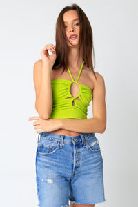 Thumbnail for Green Tank knit top, Tank Tee by Olivaceous | LIT Boutique