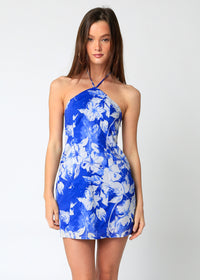 Thumbnail for Alice Floral Mini Dress Blue, Mini Dress by Olivaceous | LIT Boutique